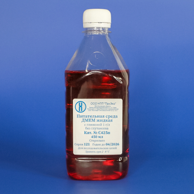 DMEM medium, without glutamine, glucose content 1 g/l, with Na pyruvate