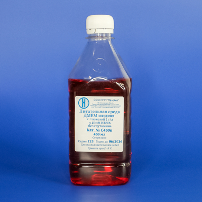 DMEM medium, without glutamine, glucose content 1 g/l, with Na pyruvate, with НЕРЕS