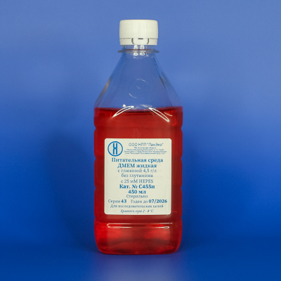 DMEM medium, without glutamine, glucose content 4,5 g/l, with Na pyruvate, with НЕРЕS