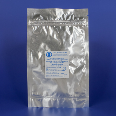 Сухая среда DMEM, с глутамином, без бикарбоната и пирувата Na, содержание глюкозы 4,5 г/л, на 2 л